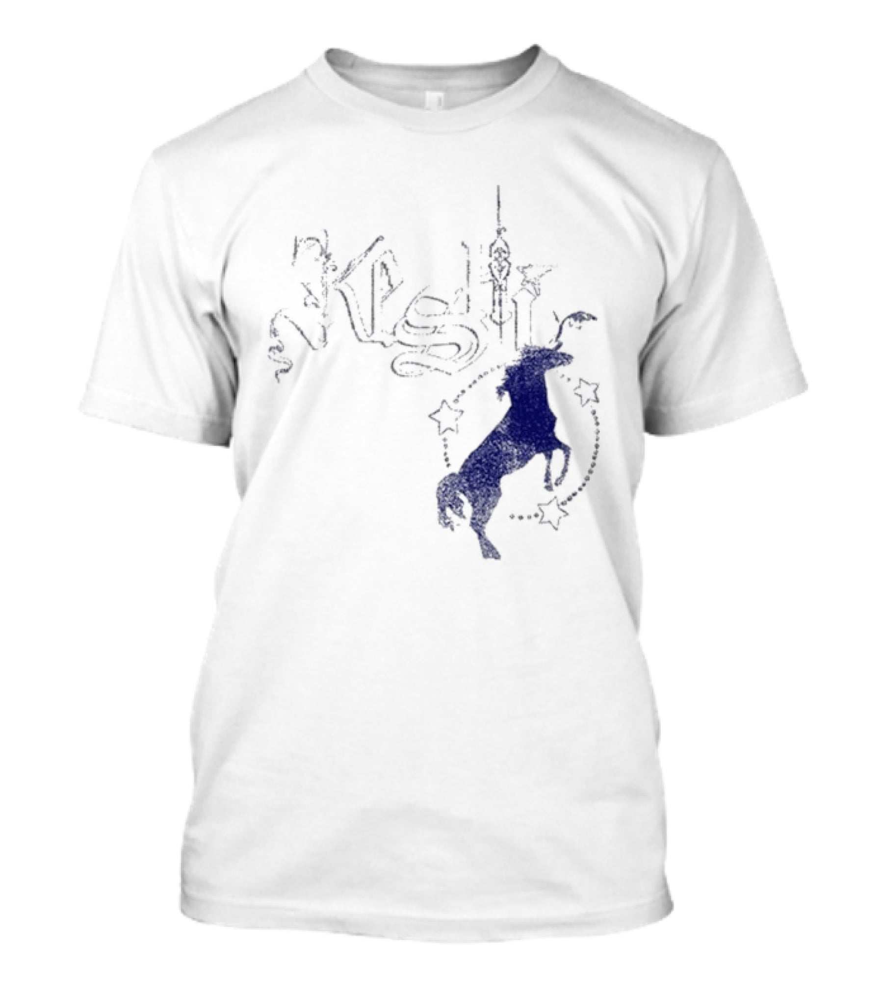 Keshi Stallion Star Circle Horse Blue T-Shirt