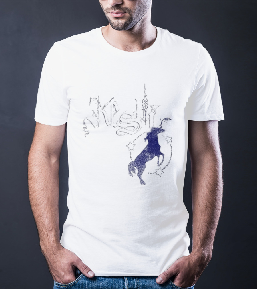 Keshi Stallion Star Circle Horse Blue T-Shirt