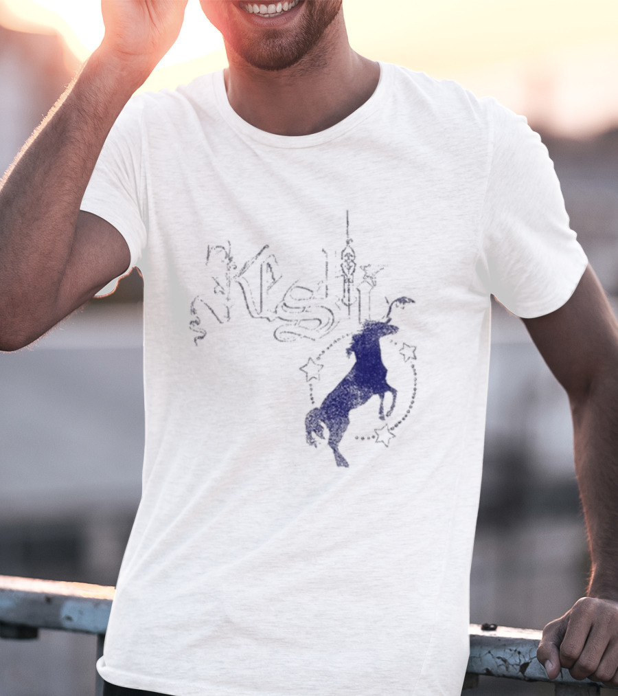 Keshi Stallion Star Circle Horse Blue T-Shirt