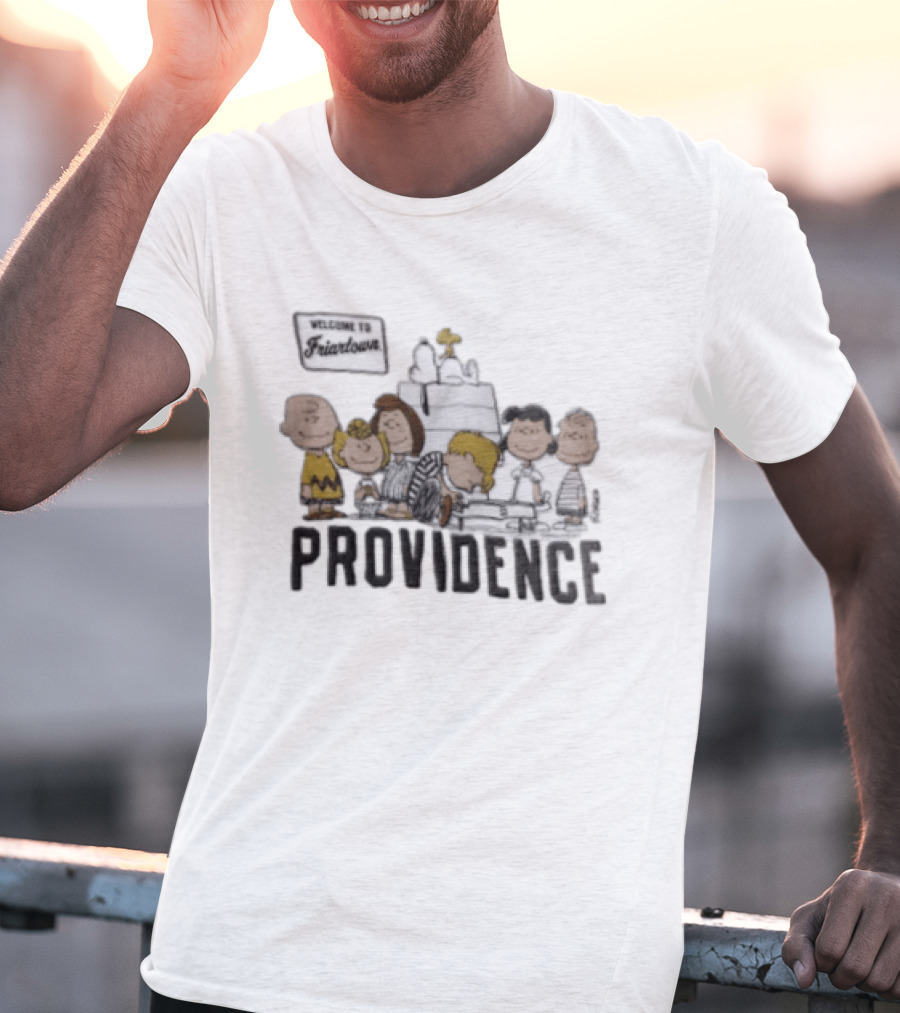 Peanuts X Providence Welcome To Friartown Charlie Brown Snoopy Woodstock Lucy Linus T-Shirt