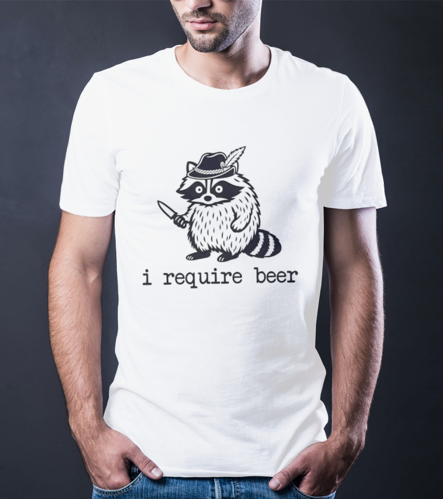 Raccoon With A Knife I Require Beer Animal Hat T-Shirt