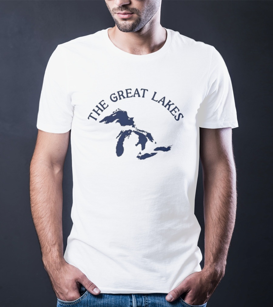 The Great Lakes Map Geography North America Waterways T-Shirt