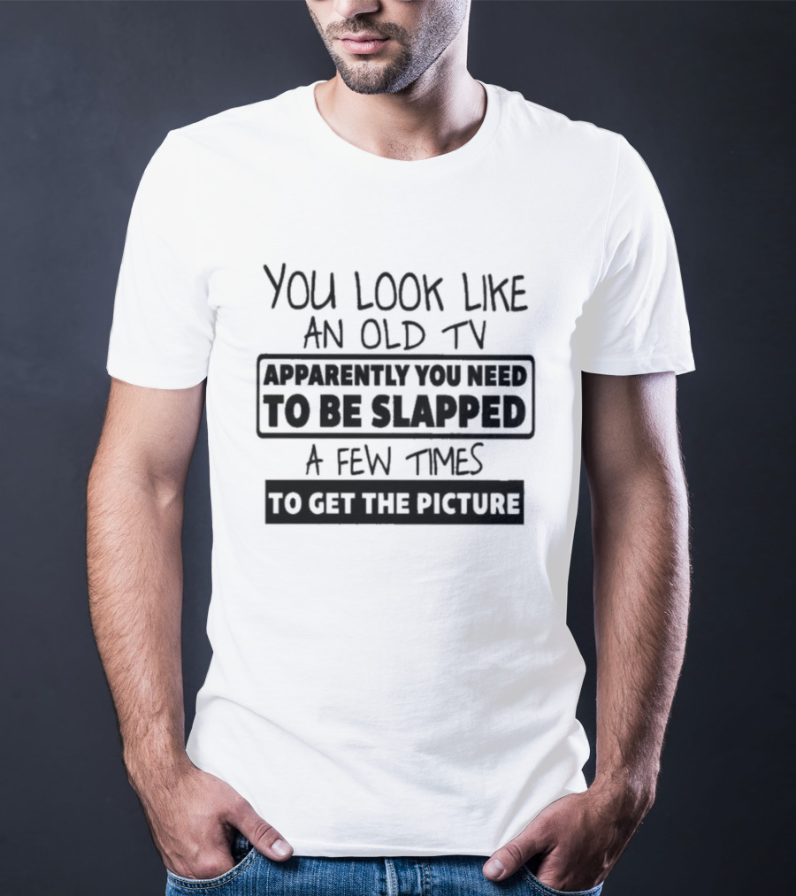 You Look Like An Old TV Apparently You Need To Be Slapped A Few Times To Get The Picture T-Shirt