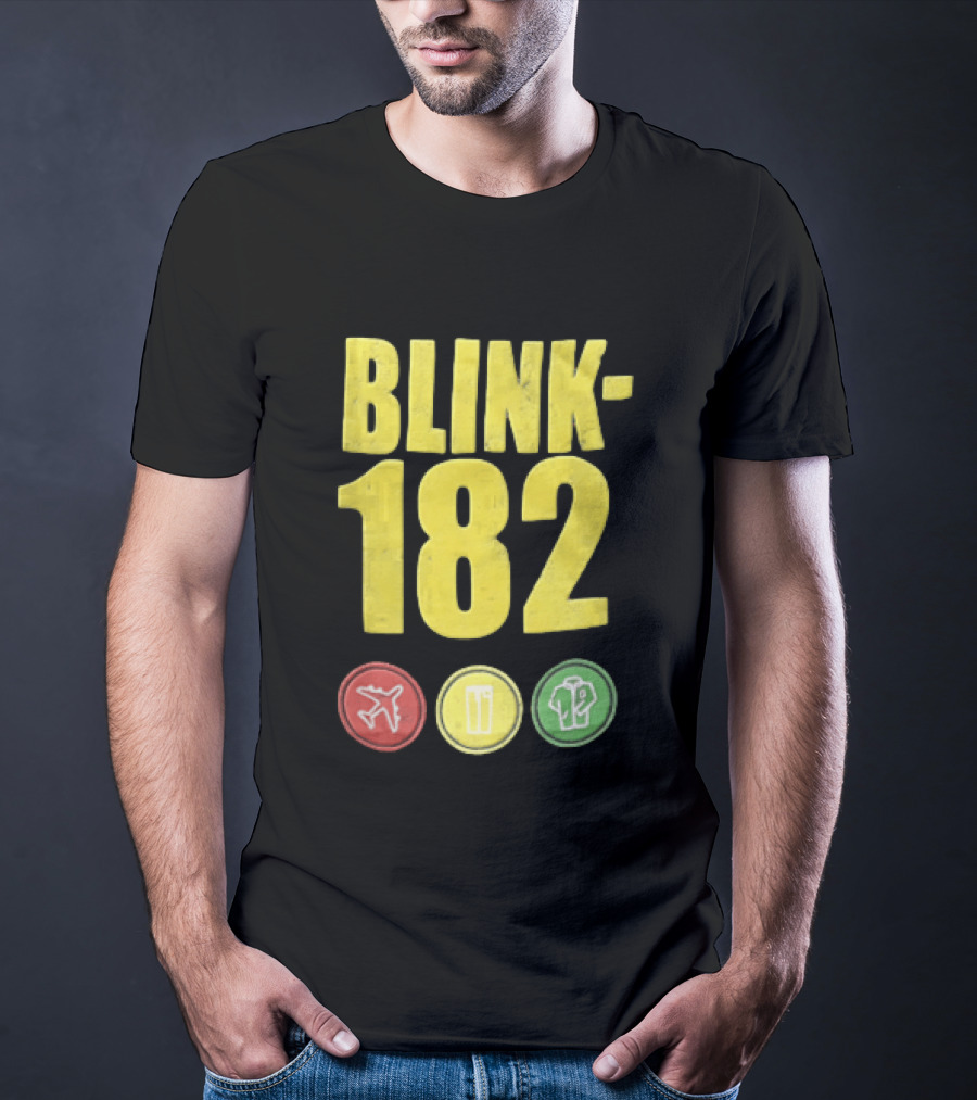 Blink 182 Yellow Airplane Glass T-Shirt