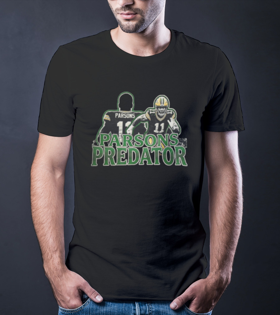 Green Bay Packers Parsons Predator Football Player Running T-Shirt
