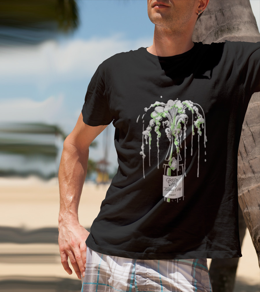 Green Day Father Of All Champagne Unicorn Bottle Burst T-Shirt