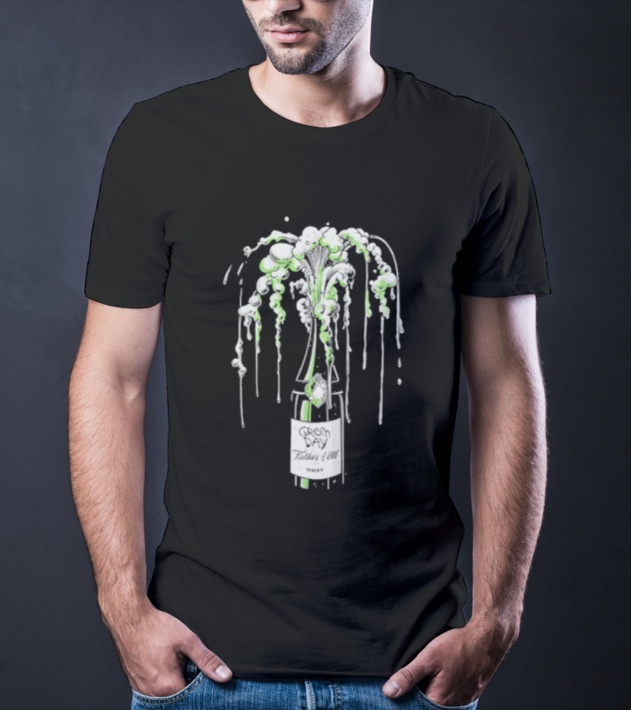 Green Day Father Of All Champagne Unicorn Bottle Burst T-Shirt