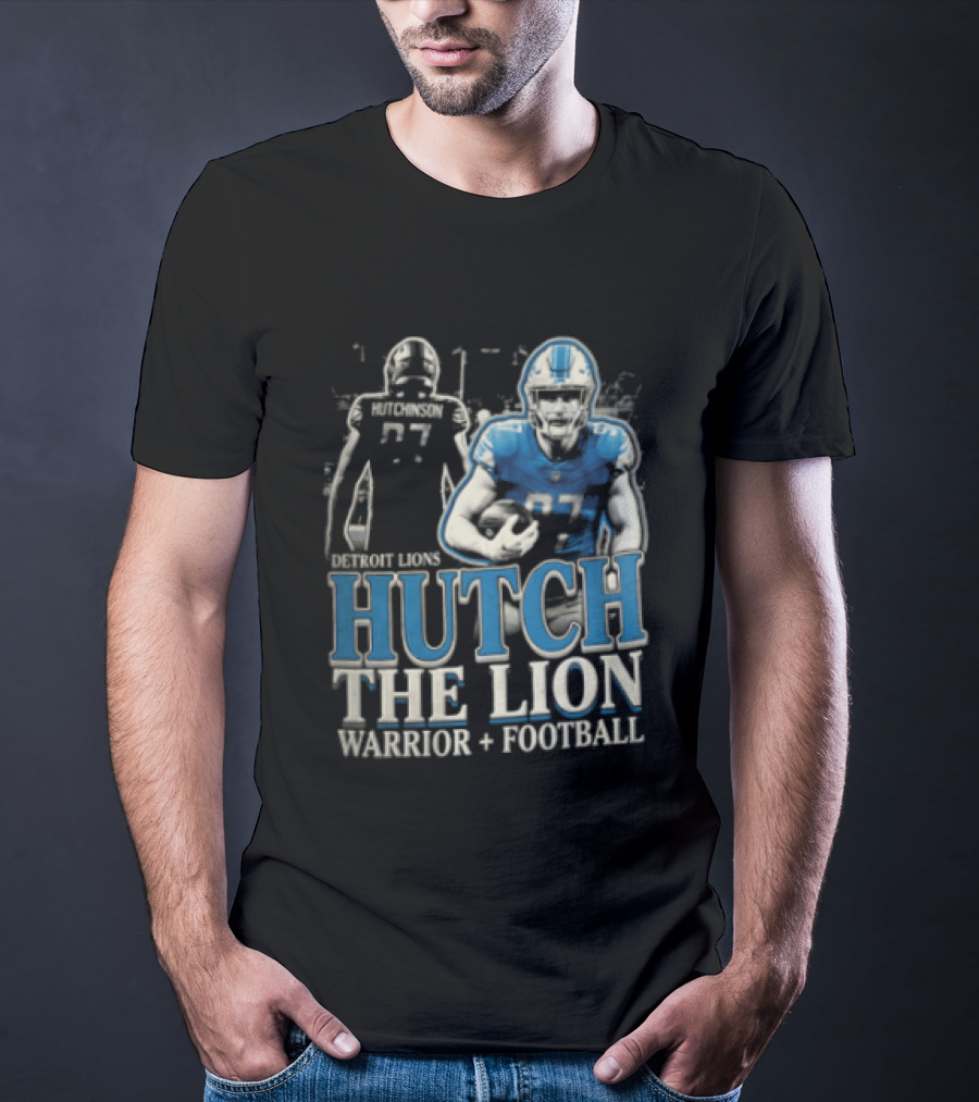 Detroit Lions Hutch The Lion Warrior Football T-Shirt