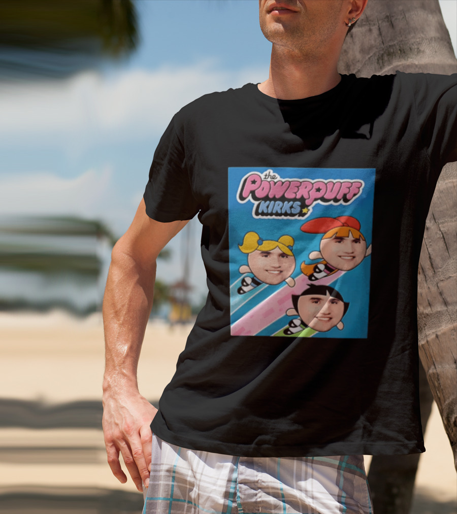 The Powerpuff Kirks Cartoon Characters Flying Faces T-Shirt