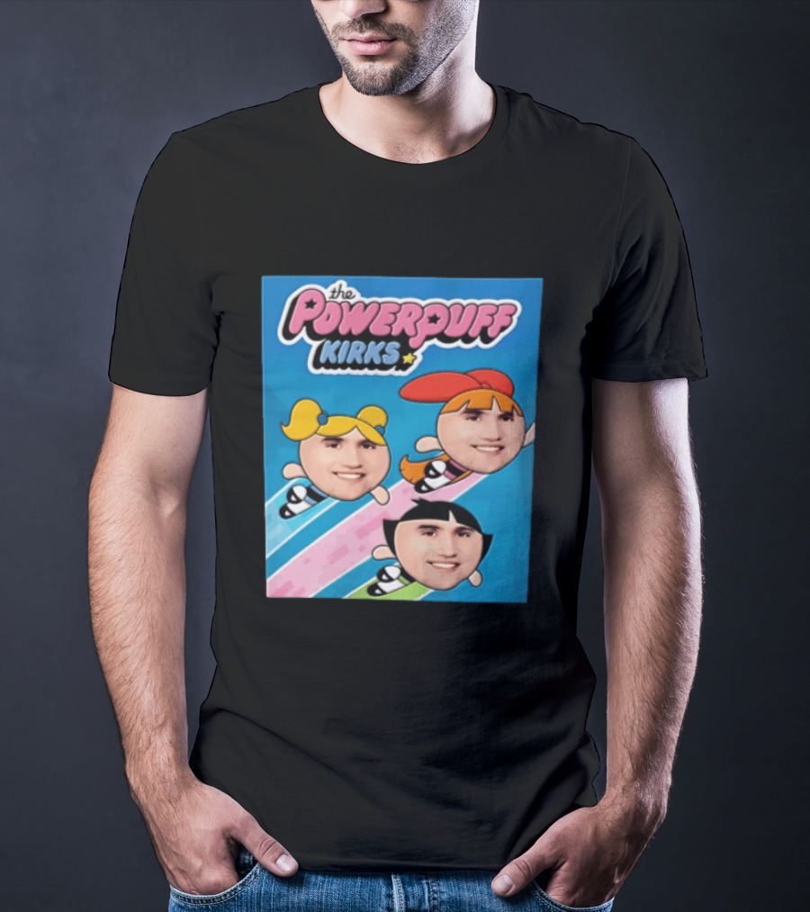 The Powerpuff Kirks Cartoon Characters Flying Faces T-Shirt
