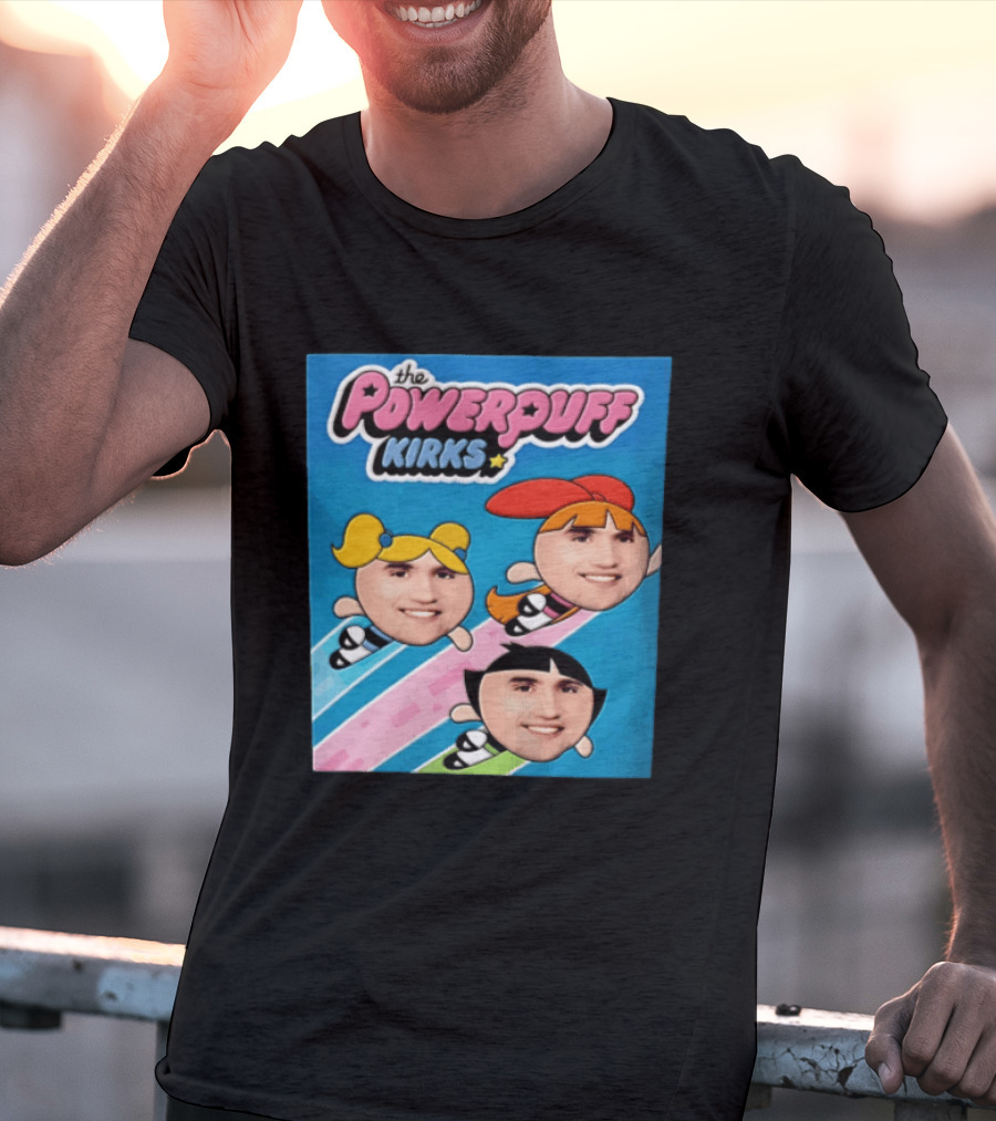 The Powerpuff Kirks Cartoon Characters Flying Faces T-Shirt