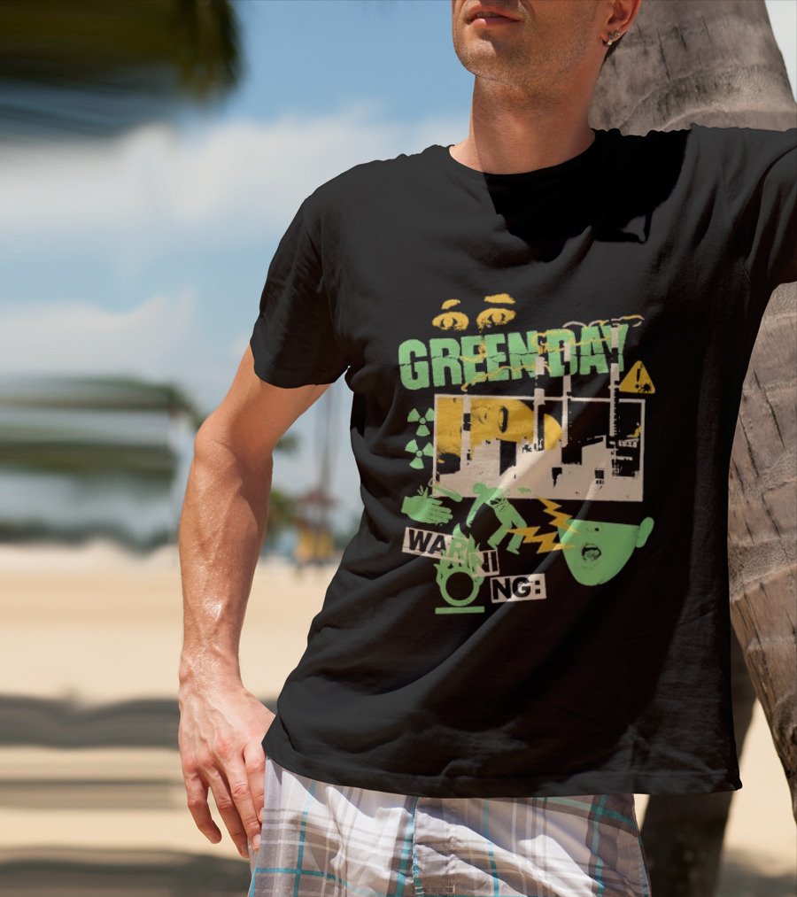 Green Day Warning Power Plant Radiation Hazard T-Shirt