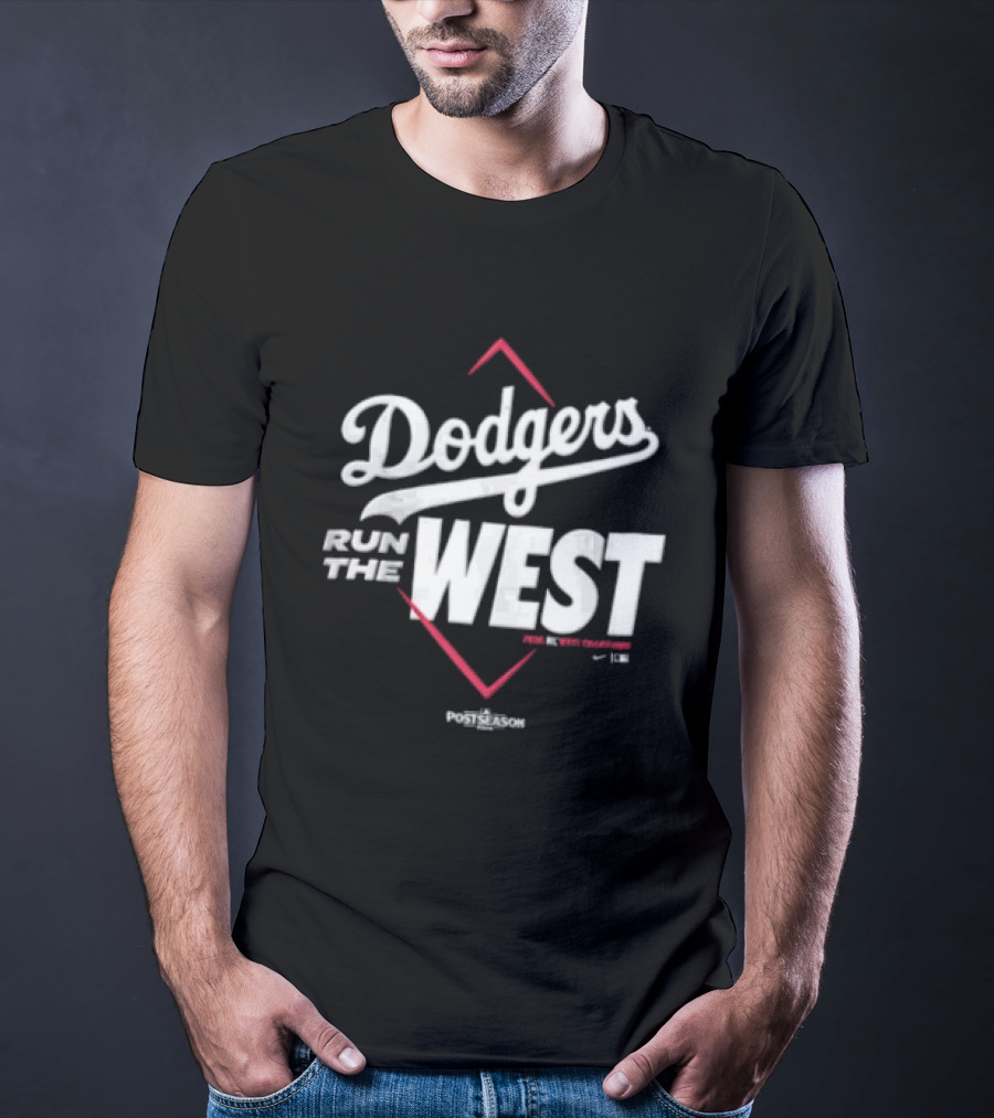 Dodgers Run The West MLB Diamond T-Shirt