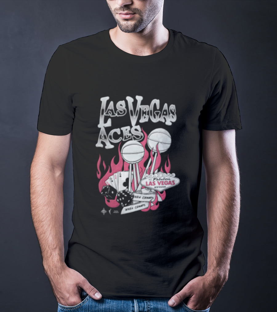 Las Vegas Aces Twice As Hot Dice And Flaming Cards T-Shirt