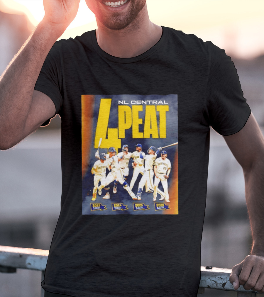 Milwaukee Brewers 4 Peat NL Central Champs 2023 2026 Players Edition T-Shirt