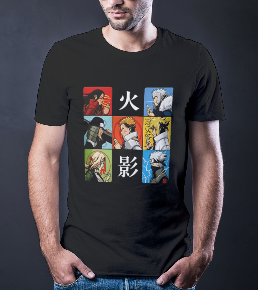Naruto Leaf Village Hokage Characters Japanese T-Shirt