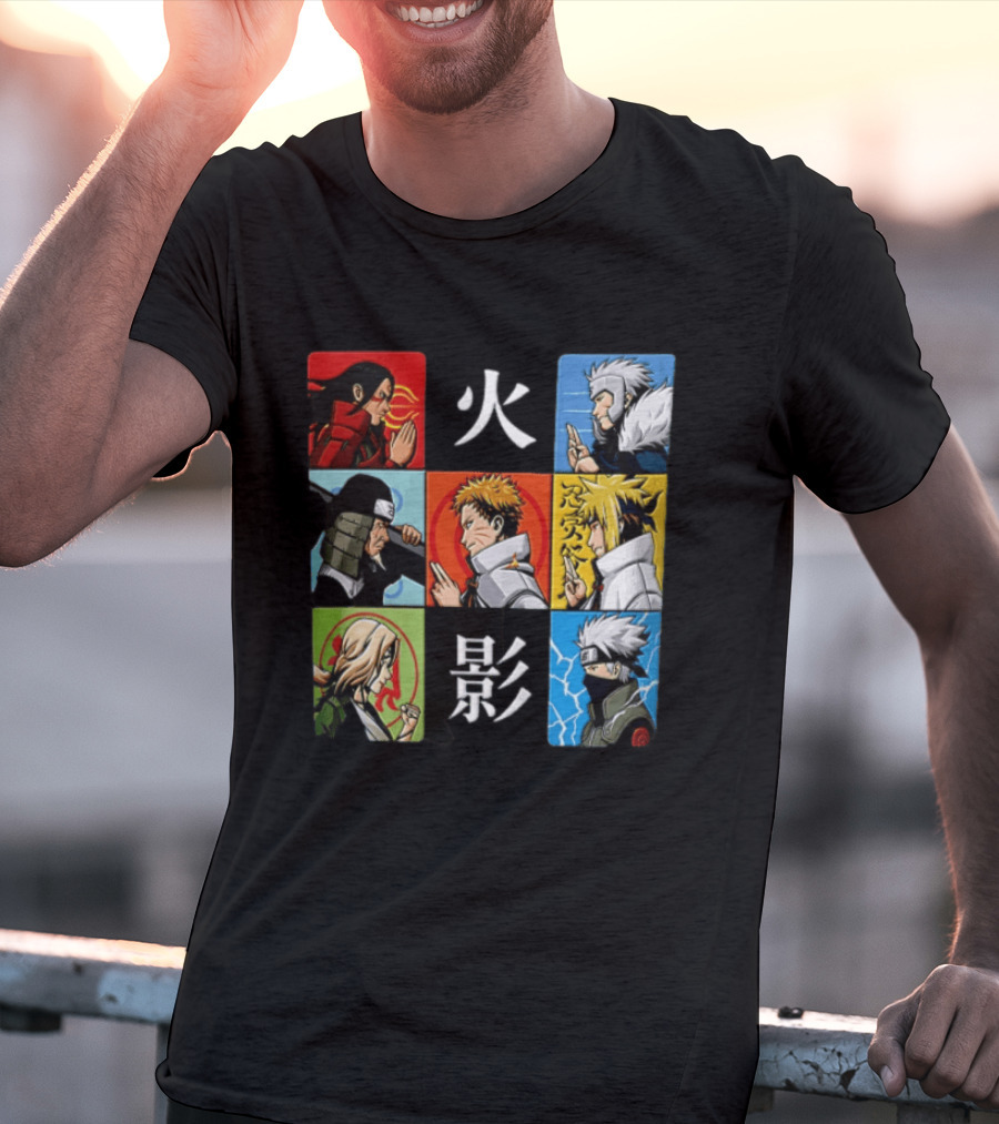 Naruto Leaf Village Hokage Characters Japanese T-Shirt