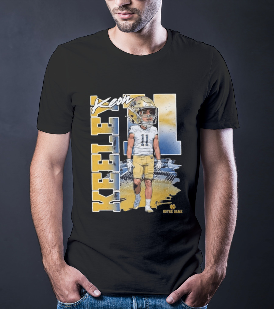Notre Dame Fighting Irish Keon Keeley No 11 NCAA Football Caricature T-Shirt