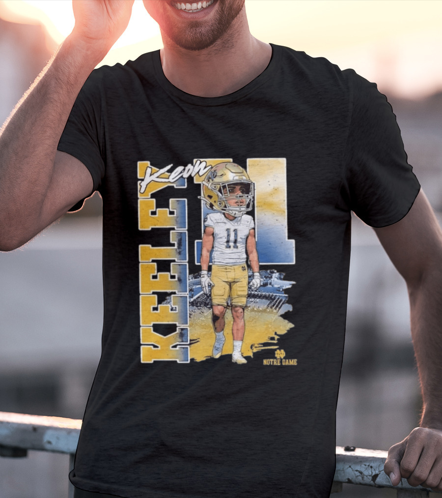 Notre Dame Fighting Irish Keon Keeley No 11 NCAA Football Caricature T-Shirt