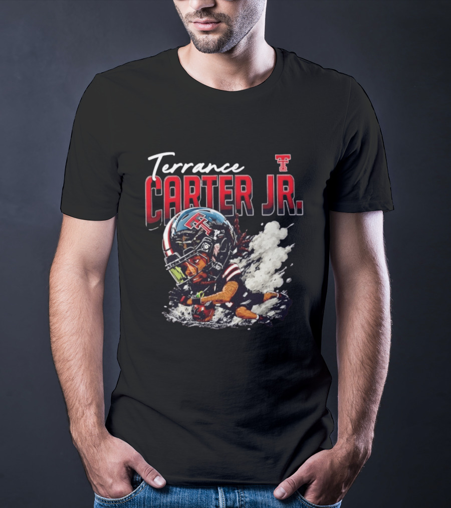 Terrance Carter Jr Texas Tech Red Raiders NCAA Football Bobblehead Caricature T-Shirt