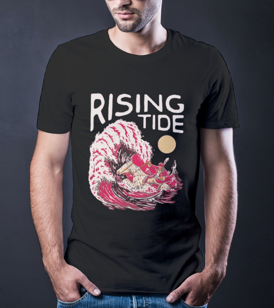 Rising Tide The Great Wave Off Kanagawa Samurai Rider T-Shirt