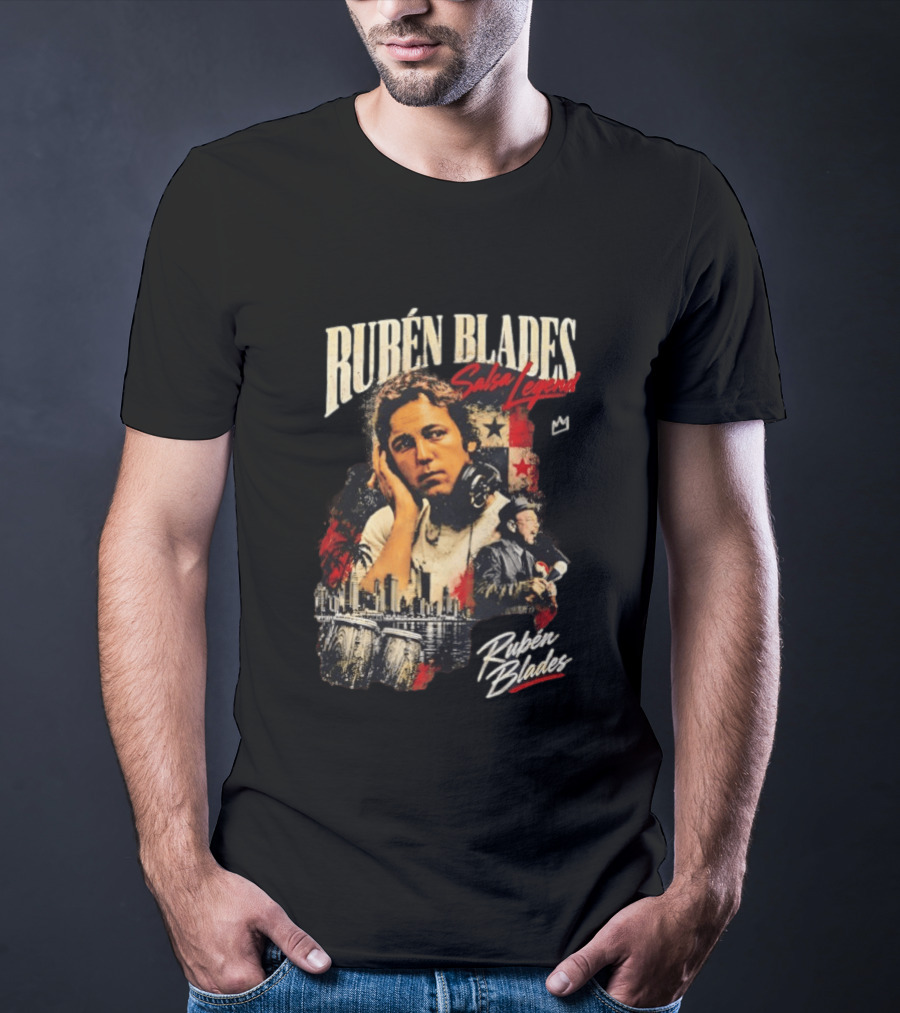Rubén Blades Salsa Legend Panama City Skyline Musical Legacy T-Shirt