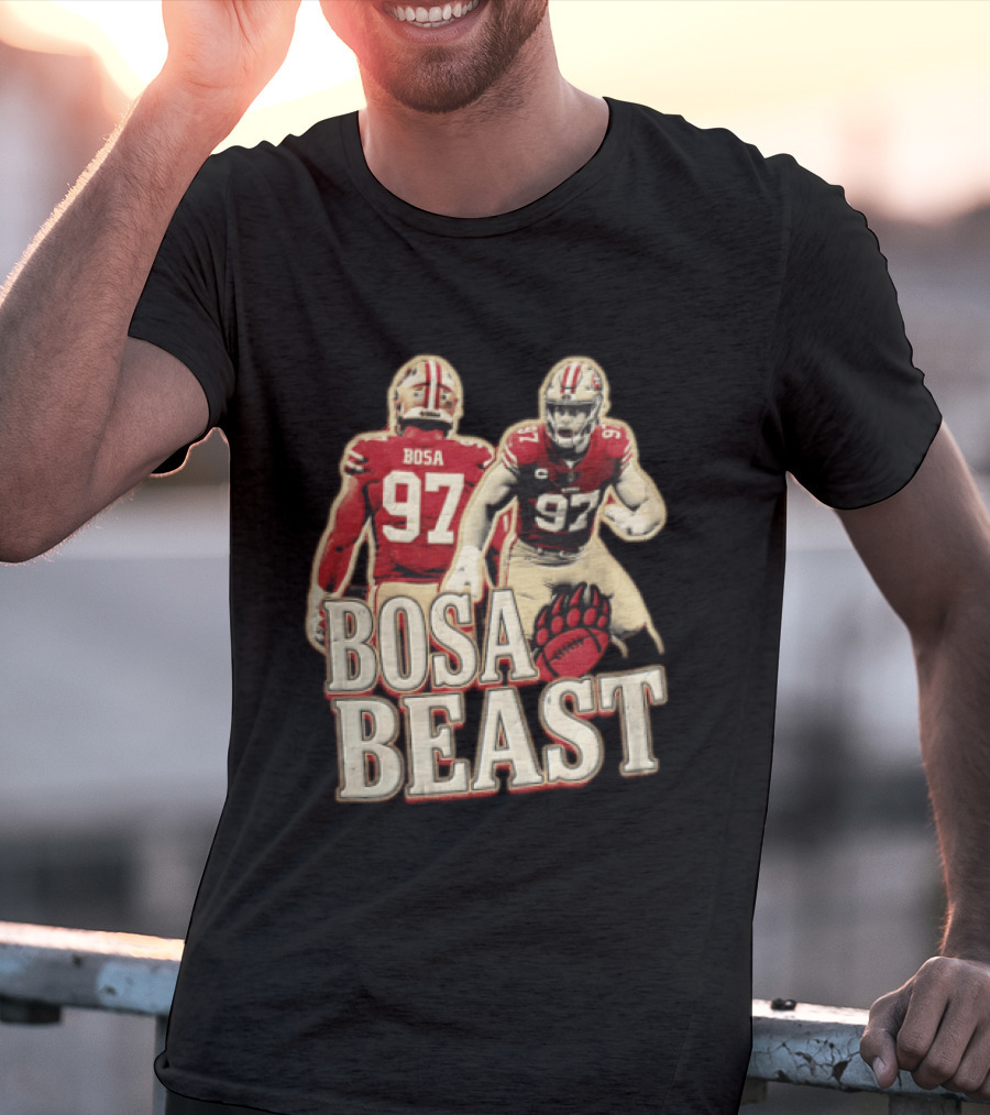 San Francisco 49ers Nick Bosa Beast Bear Claw Football Player 97 T-Shirt