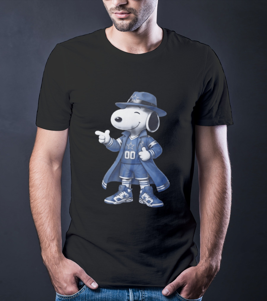Snoopy Dallas Cowboys 00 Jersey Peanuts Character NFL Team Fan T-Shirt
