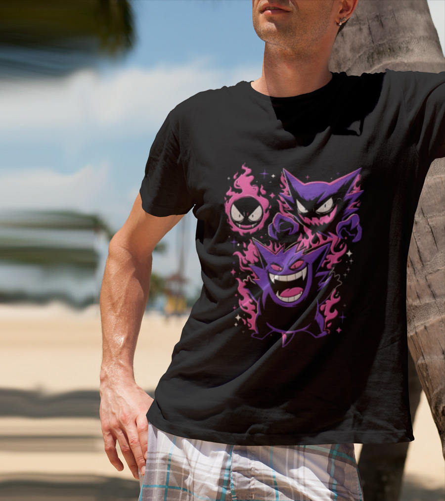 Terror Gang Gengar Haunter Gastly Pokemon Flame T-Shirt