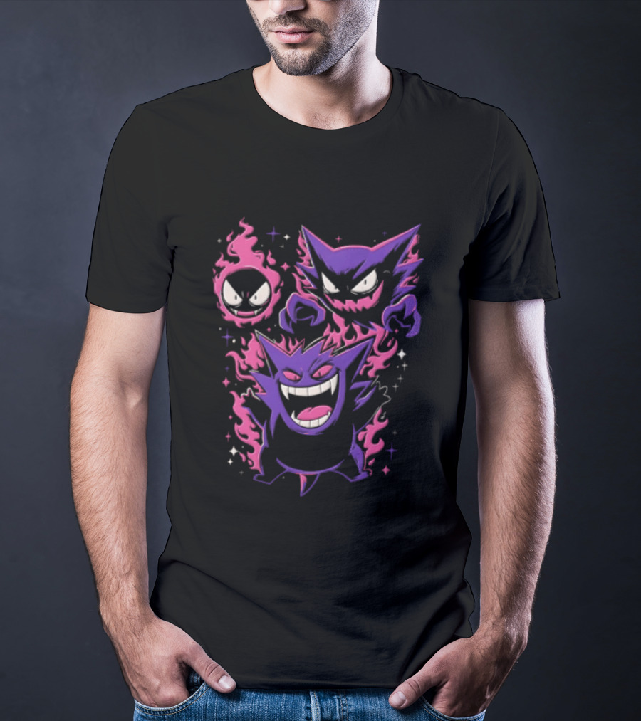 Terror Gang Gengar Haunter Gastly Pokemon Flame T-Shirt