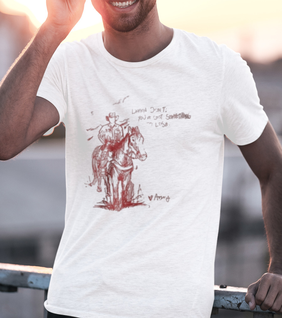 Avery Anna Danny Art Cowboy With Heart And Butterfly T-Shirt