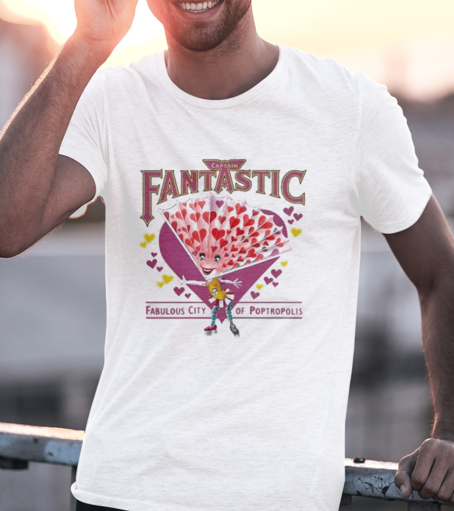 Captain Fantastic Elton John Fabulous City Of Poptropolis Girls Hearts T-Shirt