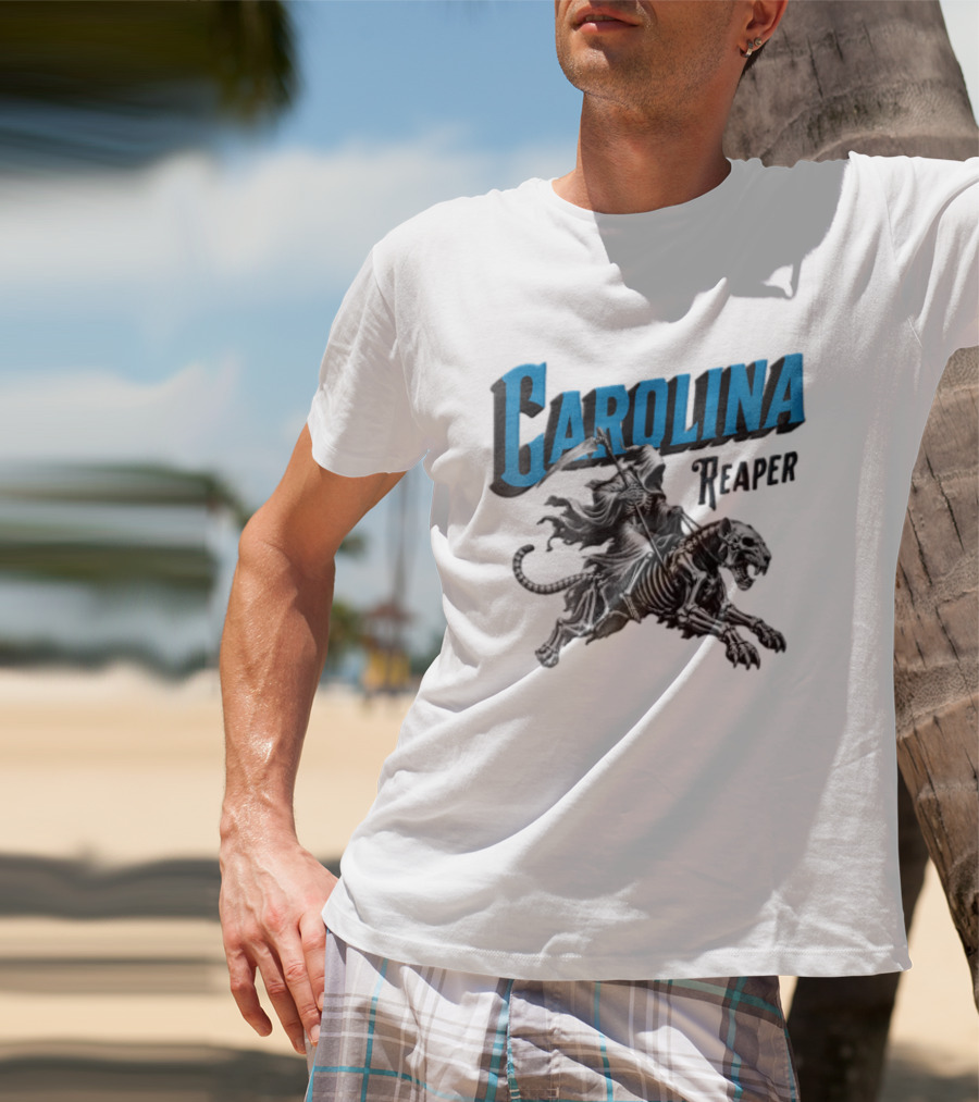 Carolina Reaper Grim Reaper Riding Skeleton Panther T-Shirt
