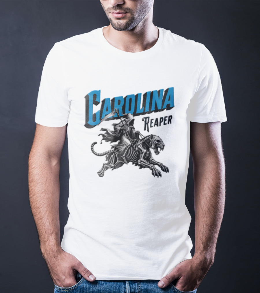 Carolina Reaper Grim Reaper Riding Skeleton Panther T-Shirt