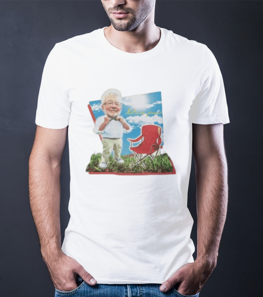 John Chungus Store The John Chungus Show Red Chair And Bowtie Outdoors Clouds Blue Sky T-Shirt