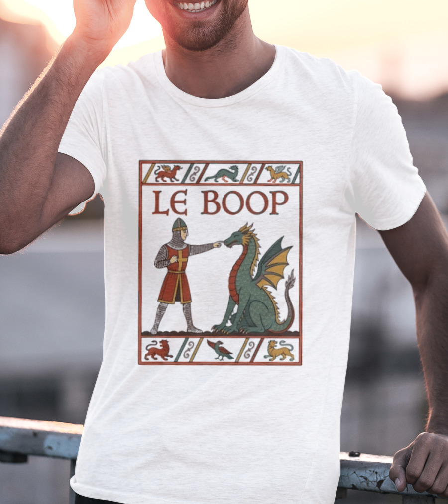 Le Boop Dragon And Knight Nostalgia Fantasy T-Shirt