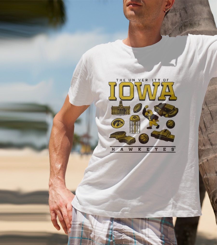 The University Of Iowa Hawkeyes Football Iconography Island T-Shirt