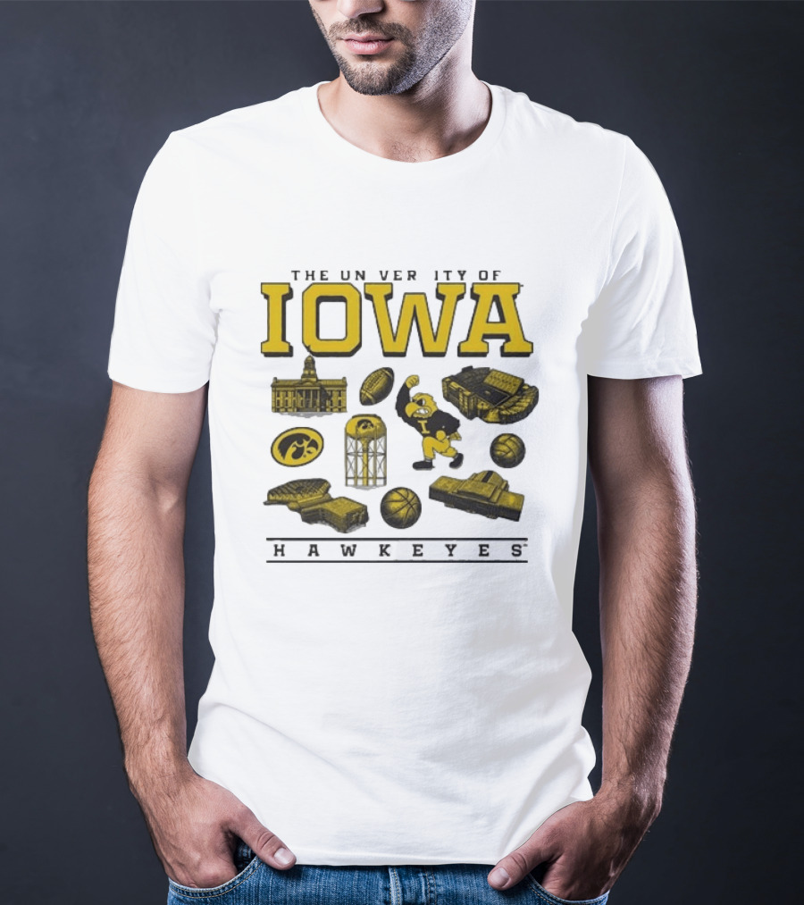 The University Of Iowa Hawkeyes Football Iconography Island T-Shirt