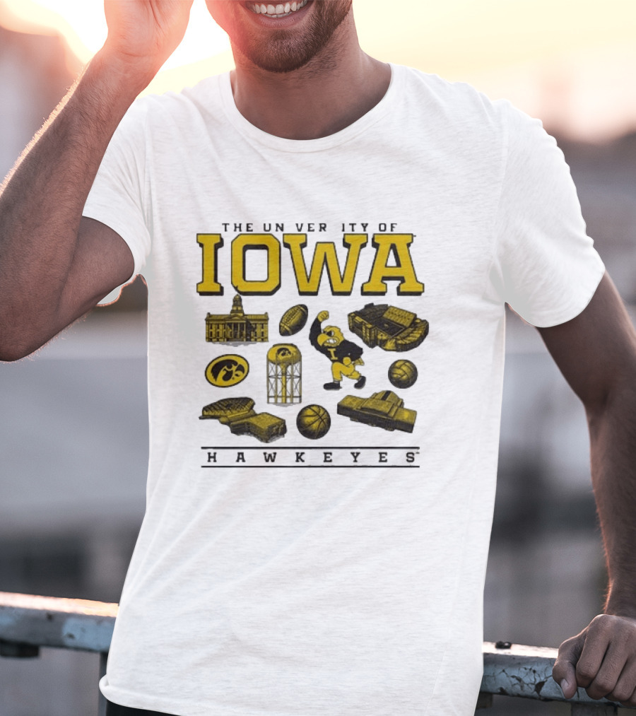 The University Of Iowa Hawkeyes Football Iconography Island T-Shirt