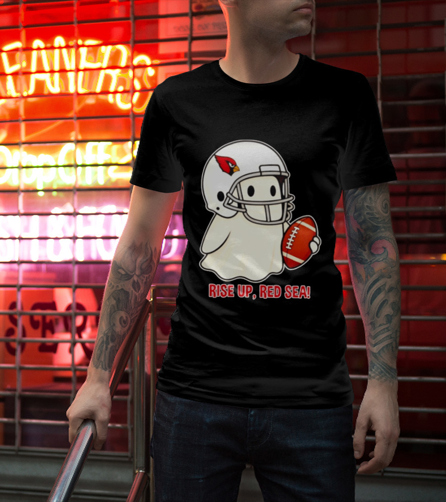 Arizona Cardinals Ghost Football Halloween Rise Up Red Sea 2026 T-Shirt