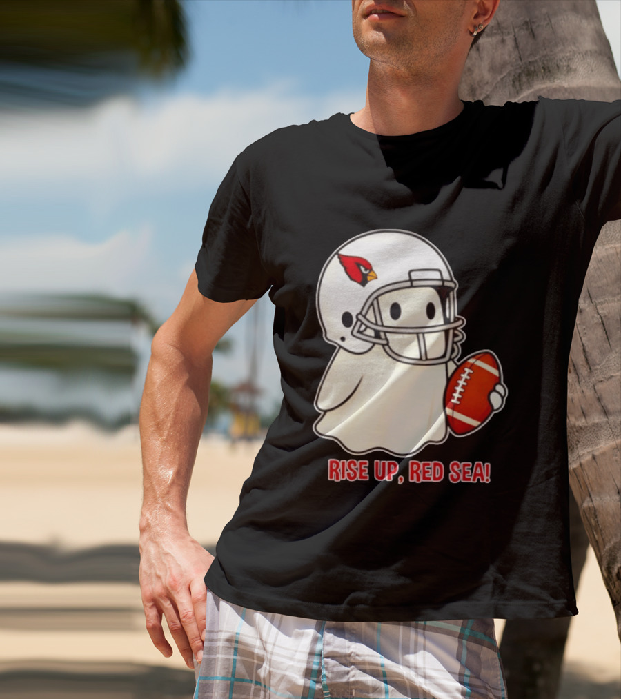 Arizona Cardinals Ghost Football Halloween Rise Up Red Sea 2026 T-Shirt