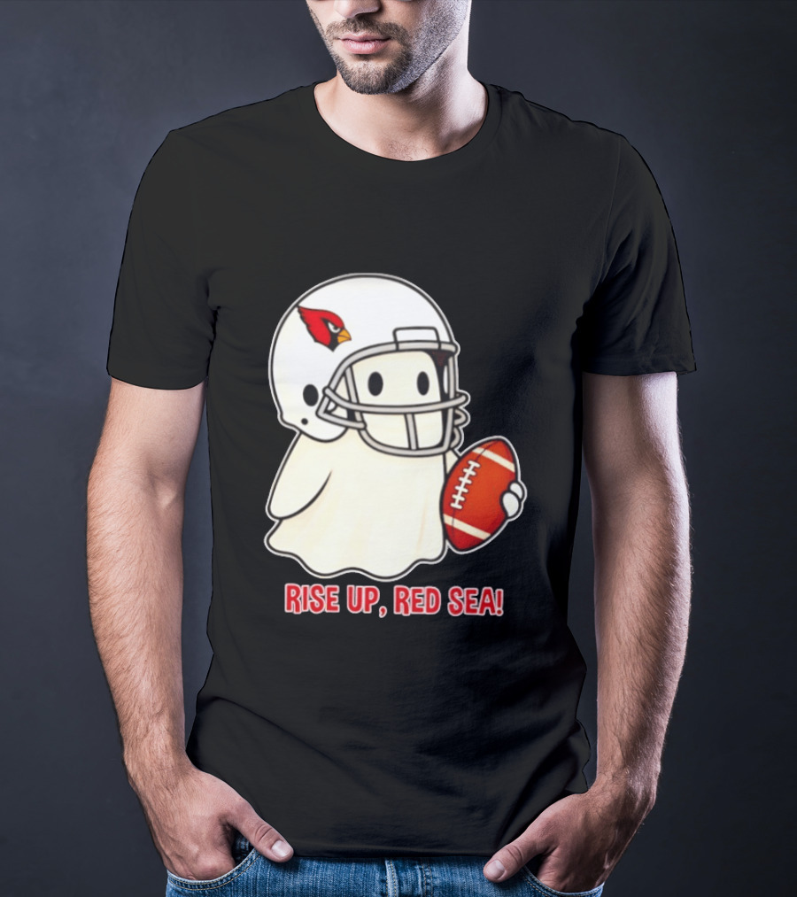 Arizona Cardinals Ghost Football Halloween Rise Up Red Sea 2026 T-Shirt
