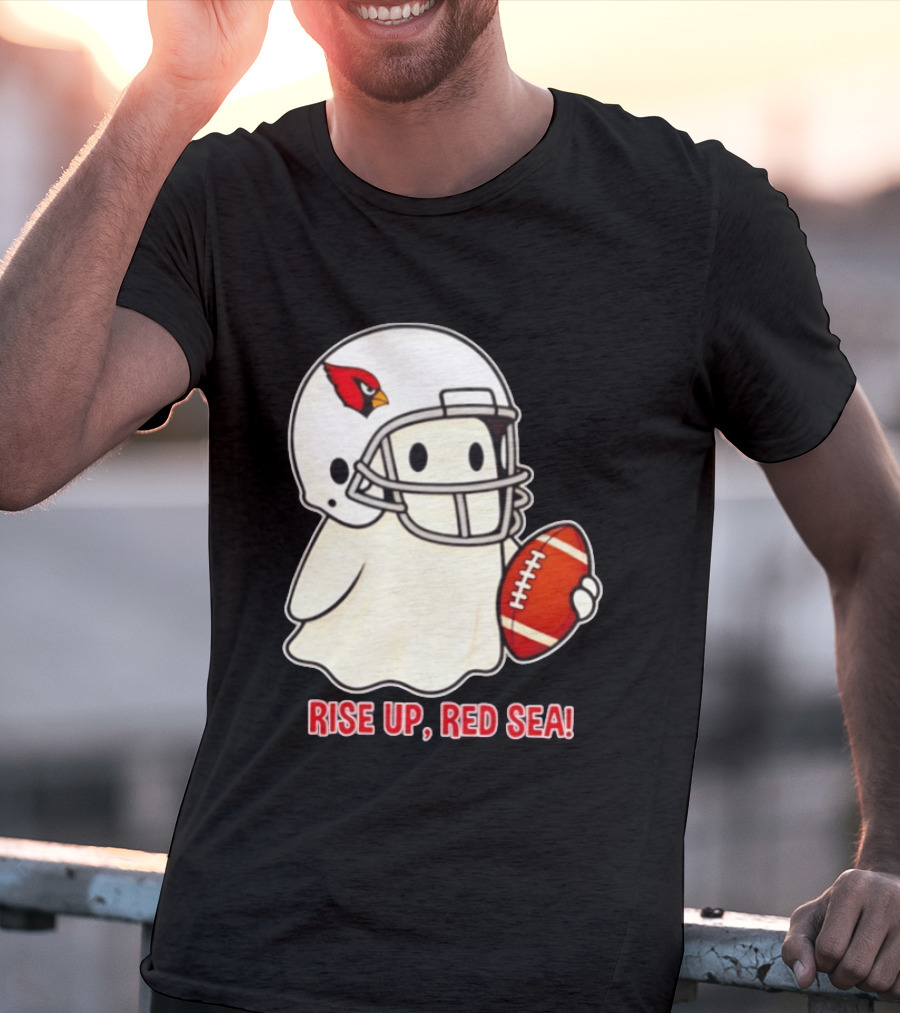 Arizona Cardinals Ghost Football Halloween Rise Up Red Sea 2026 T-Shirt