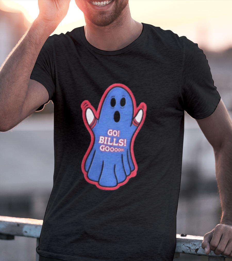 GO Bills Gooooo Blue Ghost In Sports Sleeves T-Shirt