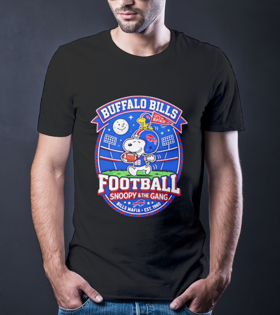 Buffalo Bills Football Snoopy & The Gang Bills Mafia Est 1960 Let's Go Buffalo T-Shirt