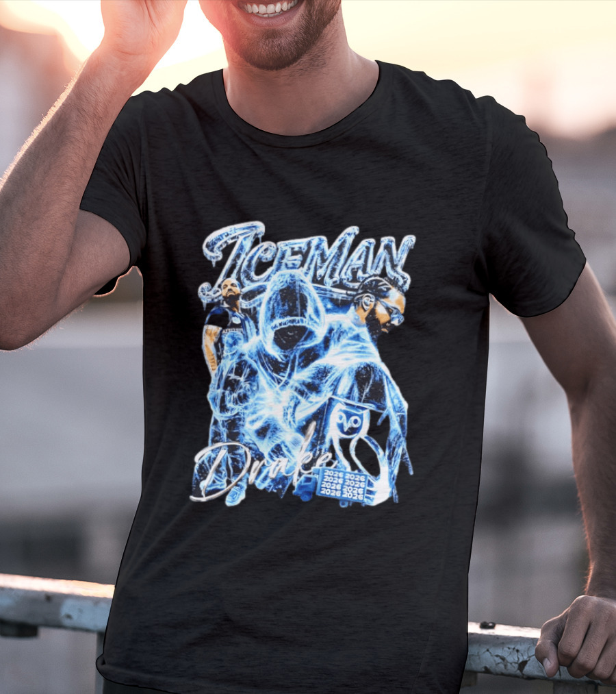 Drake Iceman 2026 Halloween Blue Neon T-Shirt
