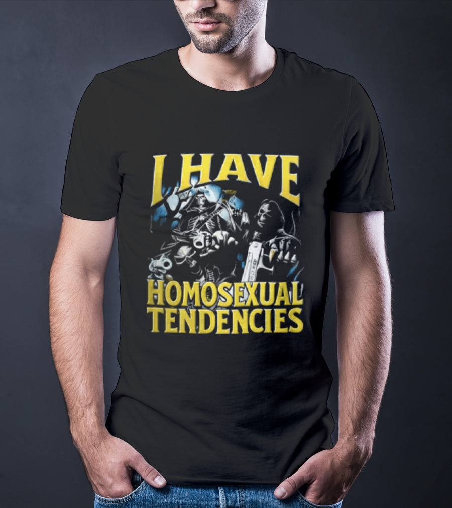 I Have Homosexual Tendencies Skeletons With Handguns Dark T-Shirt