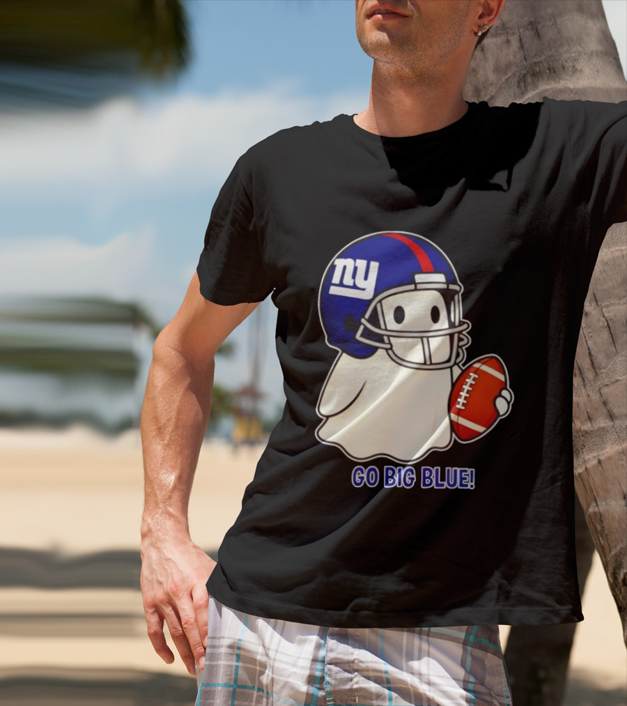 New York Giants Ghost Go Big Blue Halloween 2026 Football T-Shirt