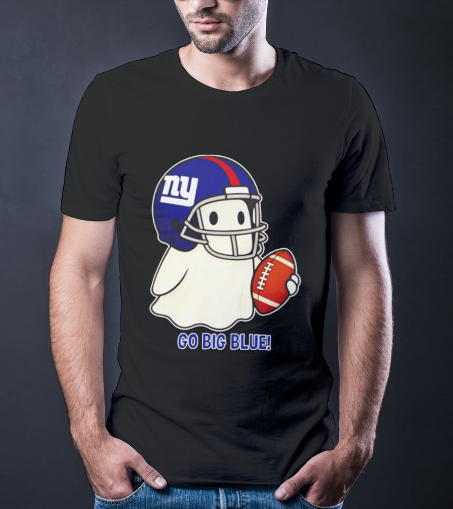 New York Giants Ghost Go Big Blue Halloween 2026 Football T-Shirt