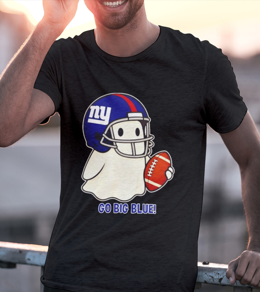 New York Giants Ghost Go Big Blue Halloween 2026 Football T-Shirt